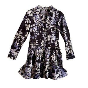 Anthropologie Corset Floral Drop-Waist Dress | Long Sleeve Size: 10